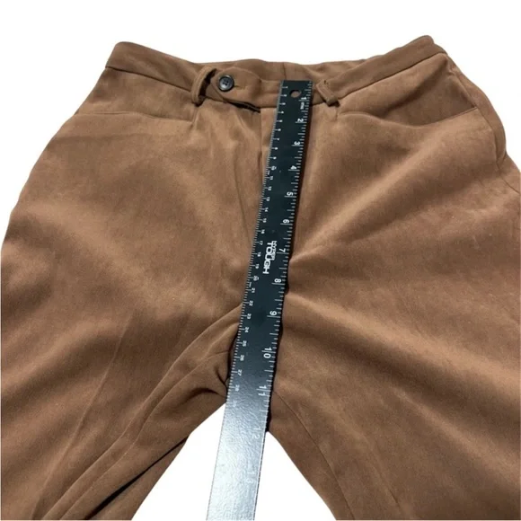 Vintage Anthropologie Women’s Brown Faux Suede High Rise Flare Pants Size 2 - Picture 7 of 10